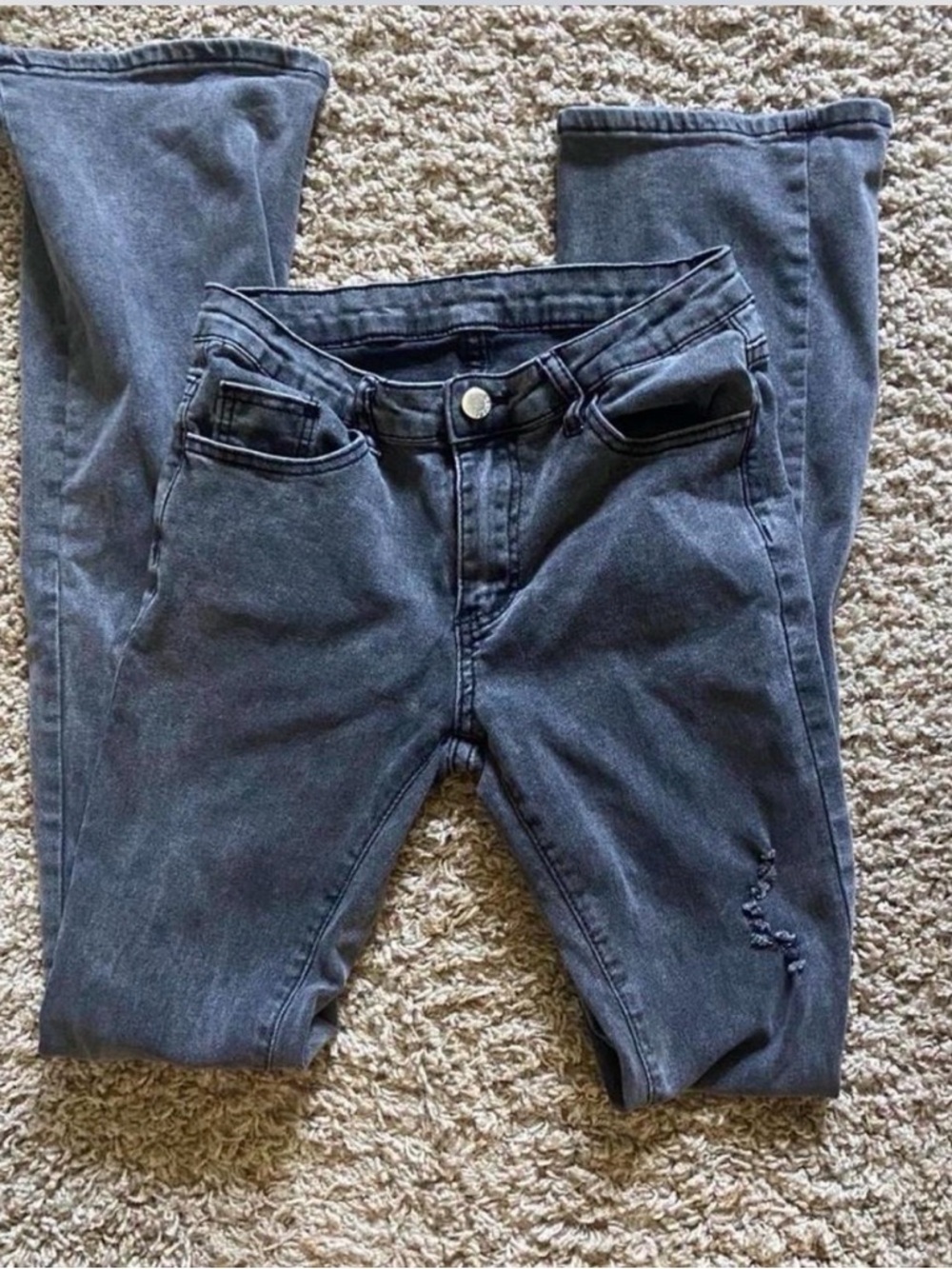 SHEIN Charcoal Black Skinny Jeans with Subtle Distress